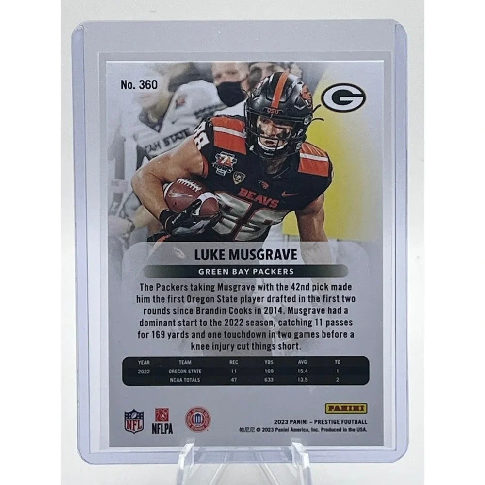 Luke Musgrave 2023 Panini Prestige 360 NFL Green Bay Packers